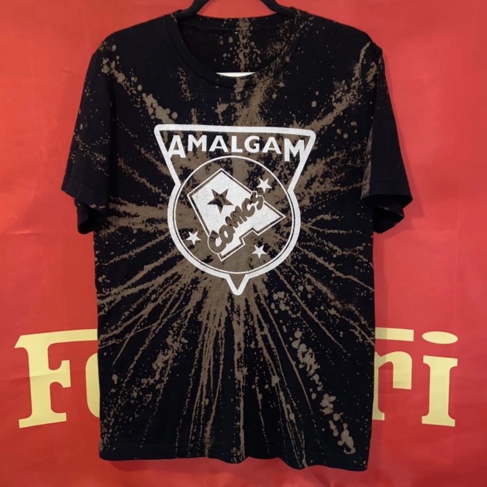 Amalgam Comics Tee Shirt Black Custom Tie Die Mens Medium / Large Good Cond.
